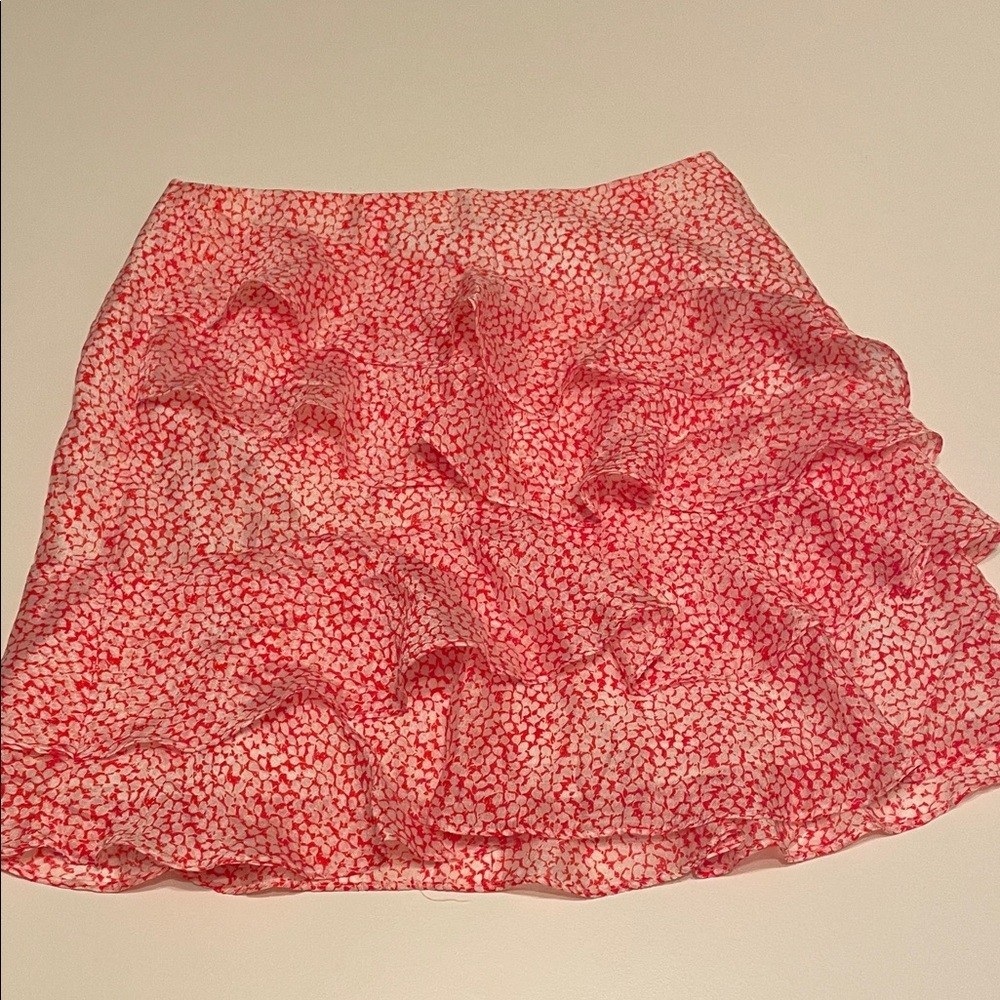 Club Monaco Red and White Mini Skirt‎ Size 4